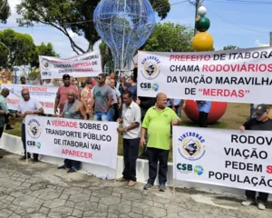 Imagem ilustrativa da imagem Rodoviários protestam contra os 'Laranjinhas' em Itaboraí