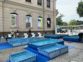 Imagem ilustrativa da imagem Entenda o que está por trás de piscinas montadas em museu no Rio