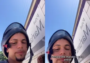 Imagem ilustrativa da imagem Motoboy mostra 'truque' para não subir durante as entregas; vídeo