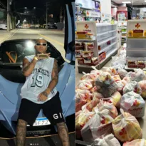Imagem ilustrativa da imagem Rapper de SG esgota produtos de farmácia e doa para o RS; vídeo