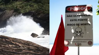 Imagem ilustrativa da imagem Risco de morte com ondas gigantes causa alerta em praia de Niterói