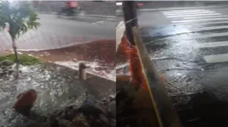 Imagem ilustrativa da imagem Vazamento de água gera transtornos em via principal do Rio