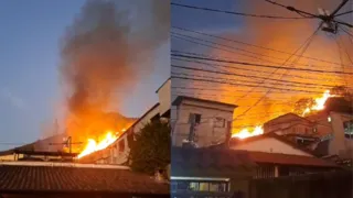 Imagem ilustrativa da imagem Vídeo: incêndio de grandes proporções assusta moradores em SG