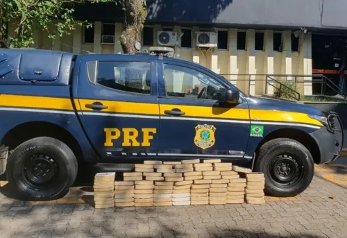 A droga estava em bolsas no banco traseiro e dentro do porta-malas do veículo