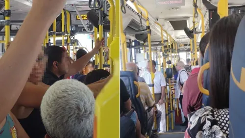 Além do calor, passageiros enfrentam ônibus lotados