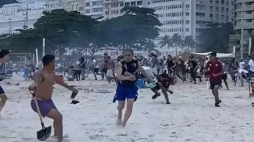 Torcedores de Fluminense e Boca Juniors brigam em Copacabana