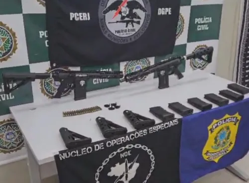 Armas e munições foram apreendidas durante a inspeção no veículo