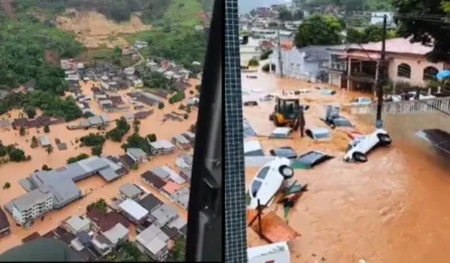 Cidade foi tomada pelo forte temporal desta sexta