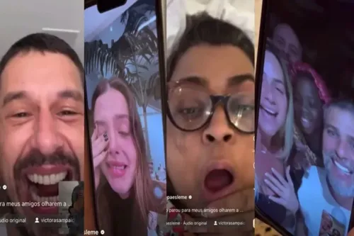 Fernanda contou a novidade enm chamada de vídeo para os amigos