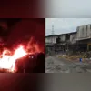 Bombeiros e Defesa Civil vistoriaram o local após o incêndio