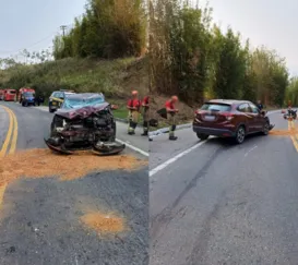 Acidente entre carro e moto deixa 3 feridos na BR-101