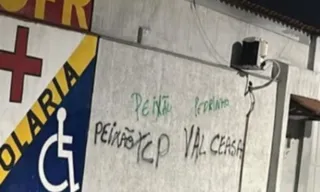 Imagem ilustrativa da imagem Batalhão da PM tem muro pichado com nome de traficante no Rio