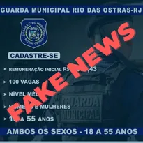 Imagem ilustrativa da imagem Fake! Rio das Ostras desmente contratação para Guarda Municipal