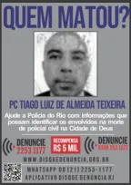 Imagem ilustrativa da imagem Polícia divulga cartaz para encontrar assassino de investigador