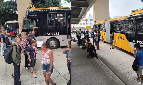 Motorista do ônibus está preso nas ferragens