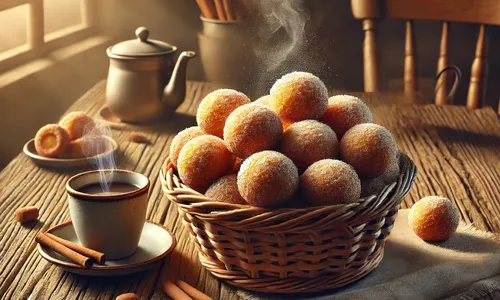 Bolinhos de chuva ficam ótimos acompanhados de café