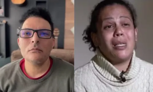 O cantor Leandro Lehart e a vítima de estupro Rita de Cássia Corrêa, em crime cometido em 2019