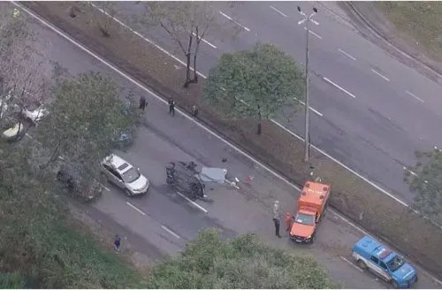 A égua Estupenda foi atropelada e morta por um caminhão na Avenida Brasil