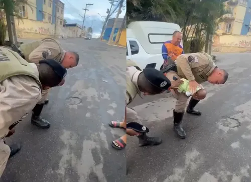 Policiais realizaram a manobra de Heimlich para salvar o recém-nascido