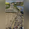 Em razão do ocorrido, o tráfego na área está  congestionado