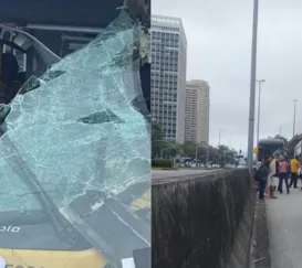 Acidente entre BRTs deixa feridos e interdita estação no Rio