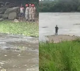 Mulher morre e homem desaparece em correnteza no Rio Guandu