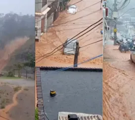 Vídeo mostra chuva com 'ondas' na Região Serrana