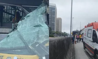 Imagem ilustrativa da imagem Acidente entre BRTs deixa feridos e interdita estação no Rio