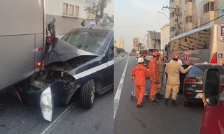 Imagem ilustrativa da imagem Acidente entre ônibus e táxi deixa um homem ferido em Niterói