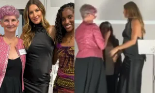 Imagem ilustrativa da imagem Grávida, Gisele Bündchen mostra barriguinha pela primeira vez