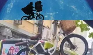 Imagem ilustrativa da imagem ‘Me lembrou o filme do E.T.’, diz moradora sobre cena de bicicleta em Niterói