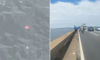 Imagem ilustrativa da imagem Morre motociclista que caiu da Ponte Rio-Niterói