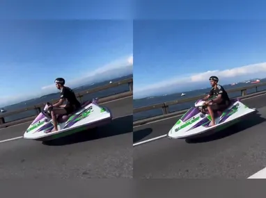 Imagem ilustrativa da imagem Jet ski na Ponte Rio-Niterói era uma moto Suzuki adulterada