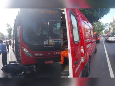 Caminhão bateu em carreta, carros e moto