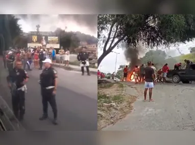 Imagem ilustrativa da imagem Parou! Manifestação causa nó em trânsito de SG; vídeo