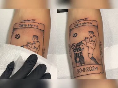 Imagem ilustrativa da imagem Torcedor do Botafogo viraliza por tatuagem inusitada