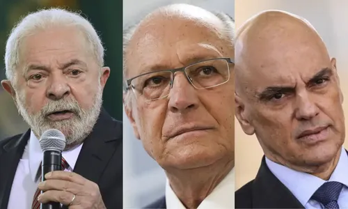 Presidente da República Lula, o vice-presidente Geraldo Alckmin e o ministro do STF Alexandre de Moraes