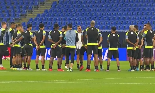 O treino foi realizado no Estádio 974, usado na Copa do Mundo de 2022