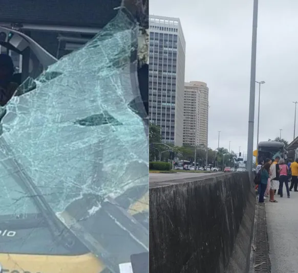 Acidente entre BRTs deixa feridos e interdita estação no Rio