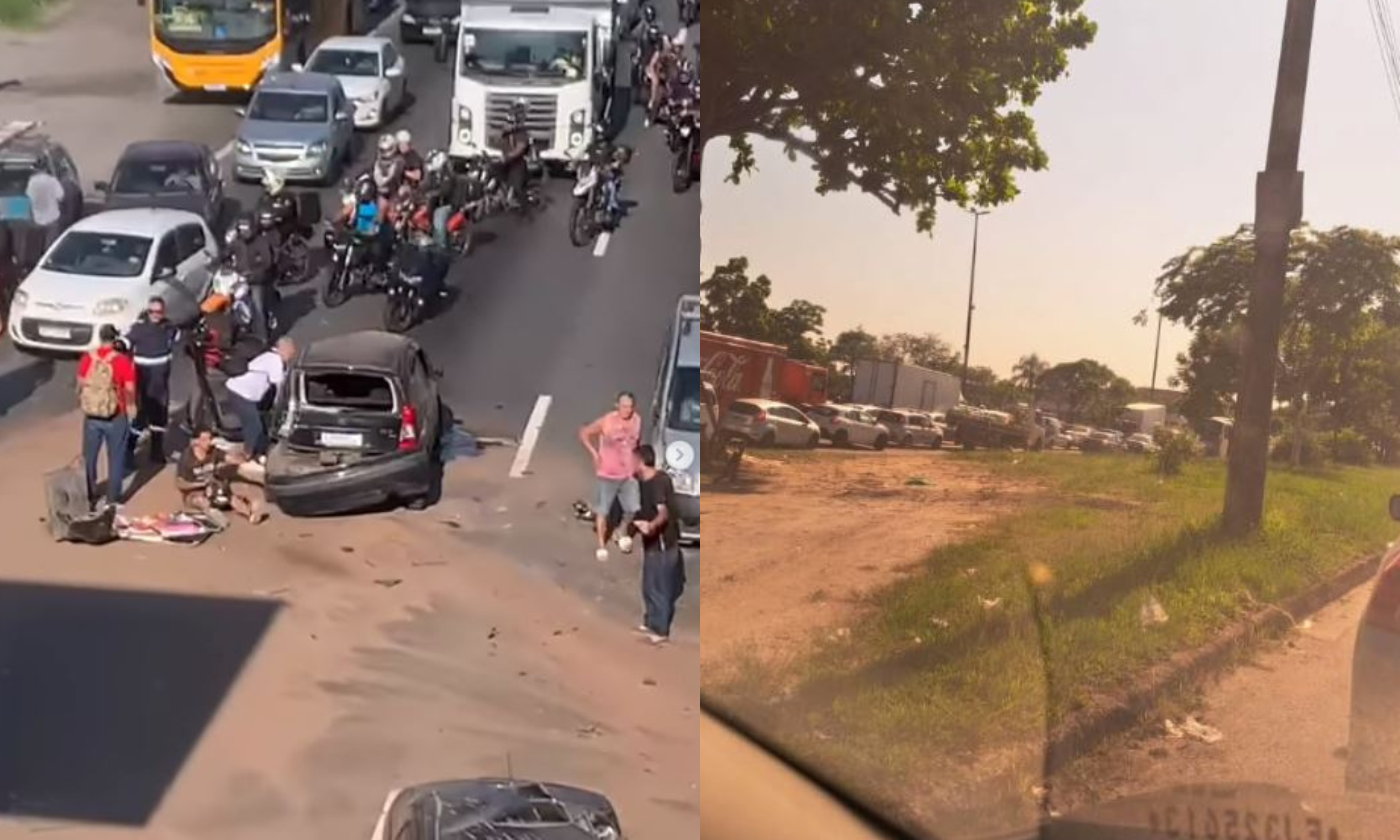 Cenário de destruição após grave acidente na Avenida Brasil; vídeo