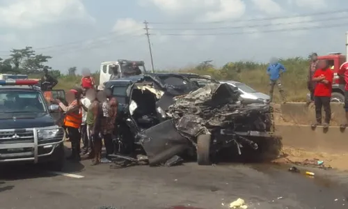 Veículo que levava o lutador após o acidente