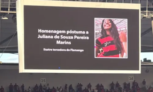 Foto de Juliana no telão foi estampada antes do jogo contra o São Paulo na retomada do Brasileirão