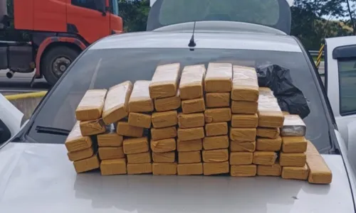 Dentro do veículo foram encontrados 53 tabletes de maconha