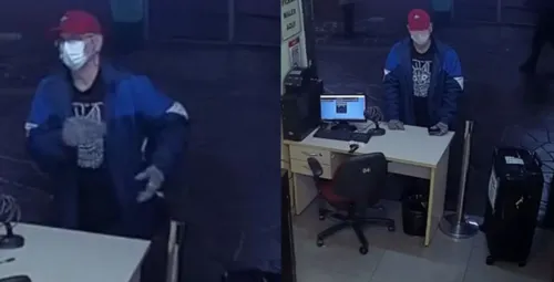 Imagens de câmera da rodoviária mostram o homem deixando a mala no guarda-volumes