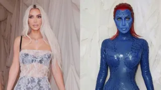 Imagem ilustrativa da imagem Kim Kardashian erra no look em festa que não era à fantasia