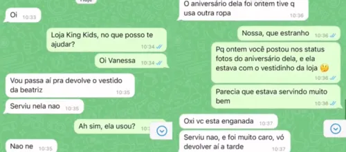 Print da conversa foi divulgado nas redes sociais