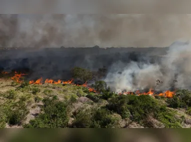 Bombeiros estão no local para controlar o incêndio