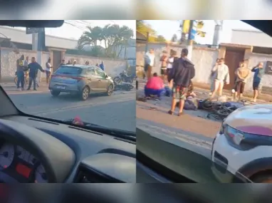 Imagem ilustrativa da imagem Vídeo: colisão entre carro e moto deixa um ferido em São Gonçalo