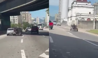 Imagem ilustrativa da imagem 'Barco à deriva' é flagrado no trânsito de Niterói; veja vídeo