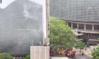 Imagem ilustrativa da imagem Edifício icônico de São Paulo pega fogo e é esvaziado; vídeo